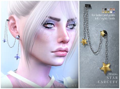 Ear Cuff Piercing Earrings The Sims 4 P1 Sims4 Clove Share Asia