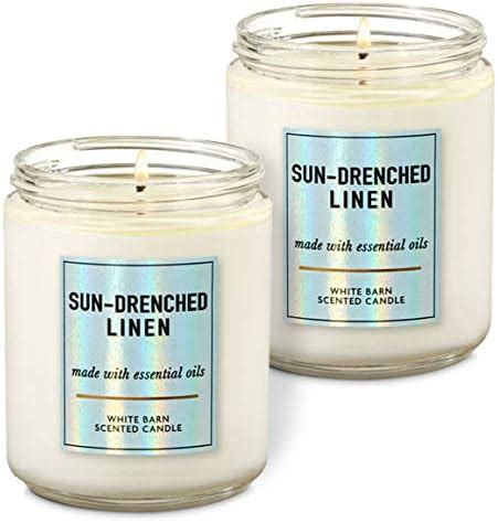 Amazon Bath Body Works White Barn Sun Drenched Linen Single Wick