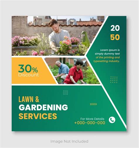 Premium Vector Social Media Post Template For Lawn Or Gardening Services