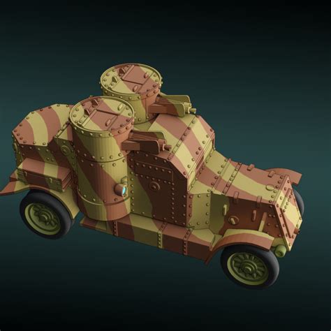 3d Printable Austin Armoured Car Ww1 British Empire By Wargame3d