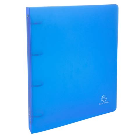 Classeur Souple A4 EXACOMPTA Dos 4cm 4 Anneaux Polypro Bleu Chez