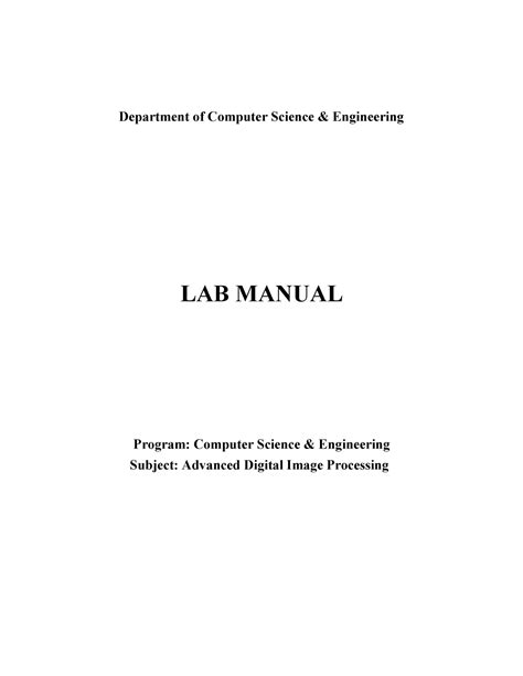 Dip Lab Manual This Manual Will Give A Brief About Image Processing