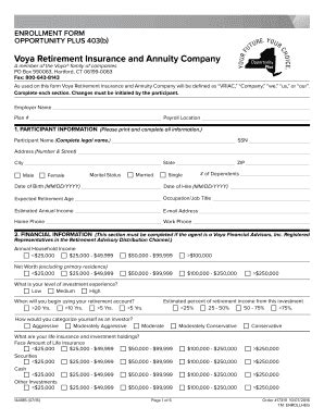 Fillable Online Voya Retirement Insurance And Annuity Company Voya