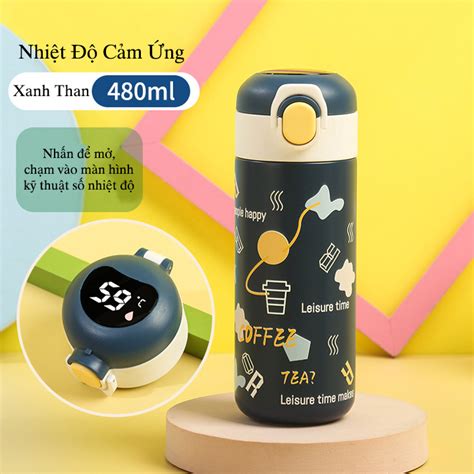 Bình Nước Giữ Nhiệt Bằng Thép Không Gỉ 316 Màn Hình Hiển Thị Nhiệt Độ 480ml Lamita Bgn32