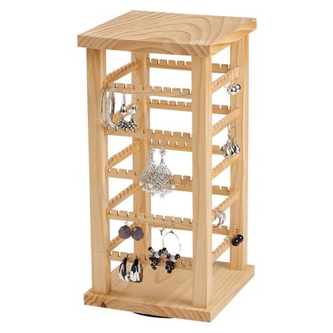 Earring Display Wood Display Carousel Rotating