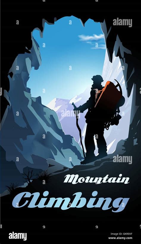 Mountain Climbing Poster Stock Vector Image Art Alamy