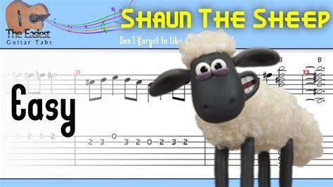 The Easiest Guitar Tabs Shaun The Sheep Theme Song Easy Shaun