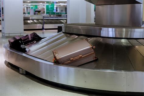 Premium Photo Baggage Claim In The Suitcases On A Luggage Band On The