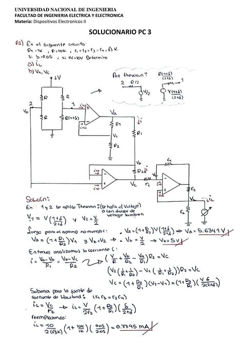 SOLUTION Solucionario Pc3 Disposistivos Y Circuitos Electronicos Ii