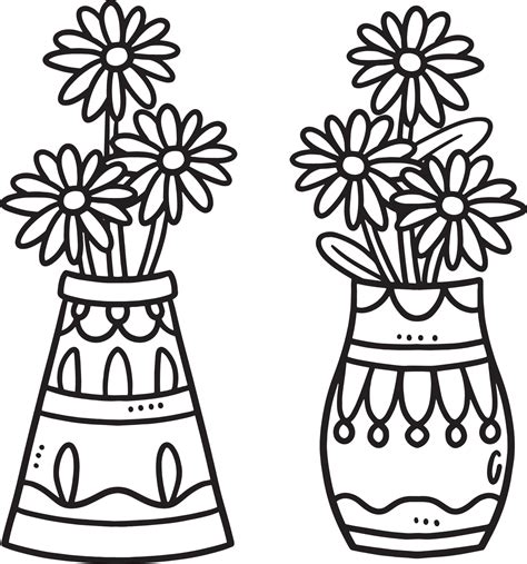 Free Vase Flower Coloring Page Best Flower Site