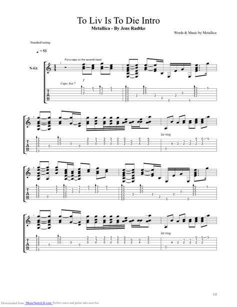 Metallica Anesthesia Pulling Teeth Guitar Tabs