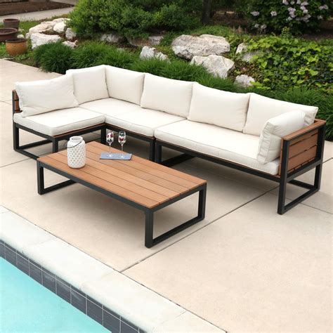 Ultimate Patio Resort Bay Piece Aluminum Patio Sectional Set W