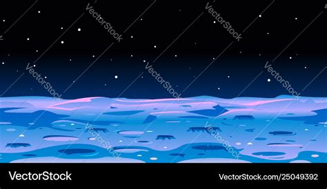 Cartoon moon surface landscape background Vector Image