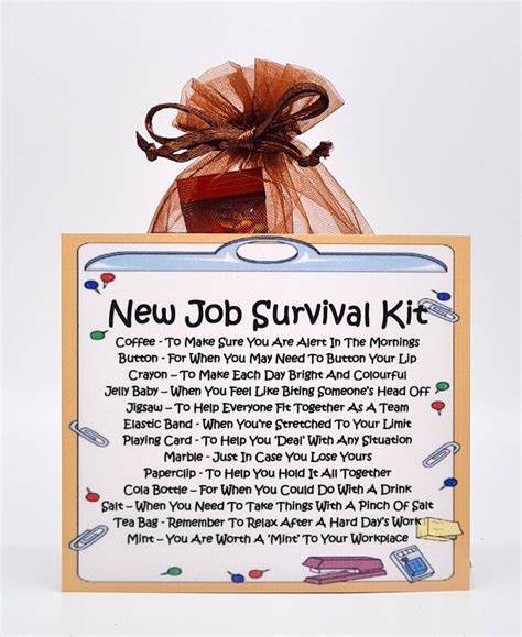 New Job Survival Kit Printable