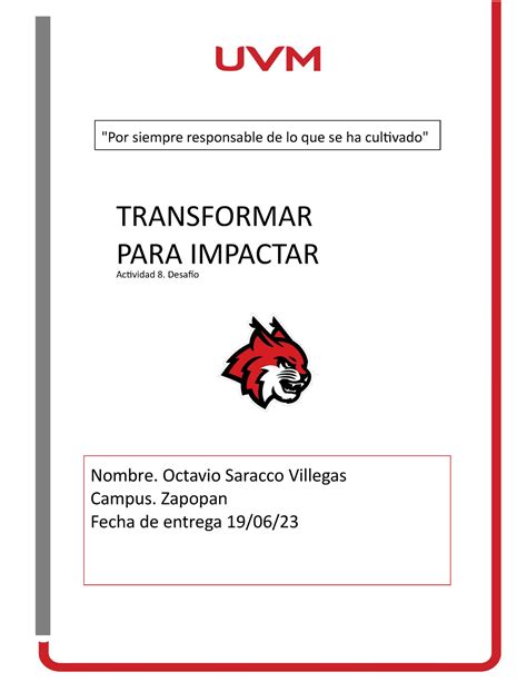 Act Osv Actividad Transformar Para Impactar Actividad Desaf O