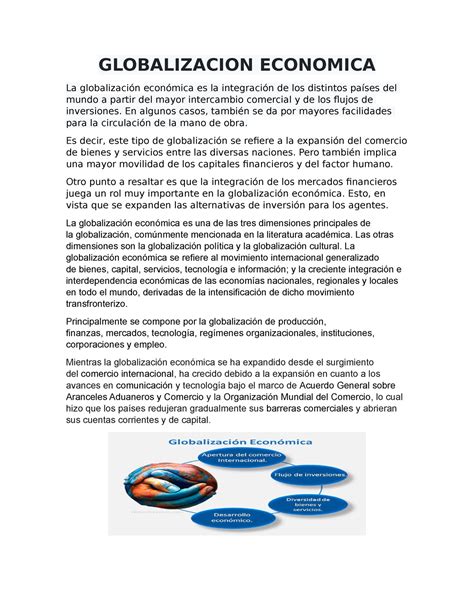 Globalizacion Economica Globalizacion Economica La Globalizaci N