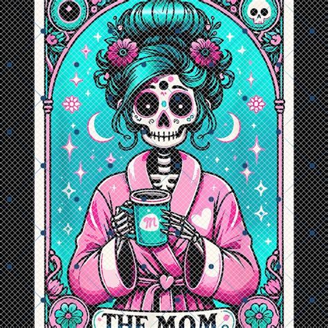 The Mom Tarot Card Skeleton Mothers Day Witch Mom Skull Etsy