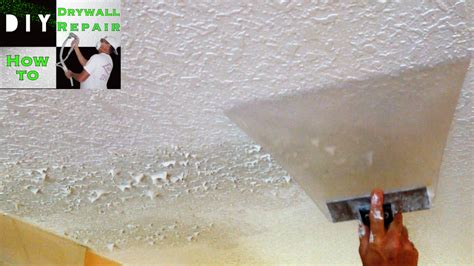 How to match knockdown texture on a drywall ceiling repair | Tips ...