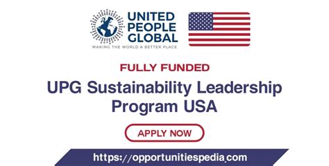 Upg Sustainability Leadership Program In The Usa Fully Funded