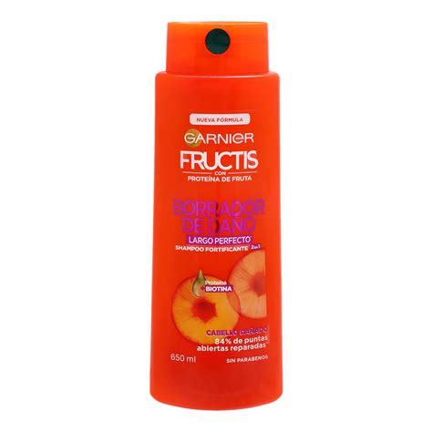 Shampoo 2 en 1 Garnier Fructis Borrador de Daño Largo Perfecto 650 ml