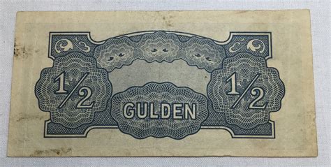 1942 Netherlands Indies Half Gulden Wwii Japanese Occupational