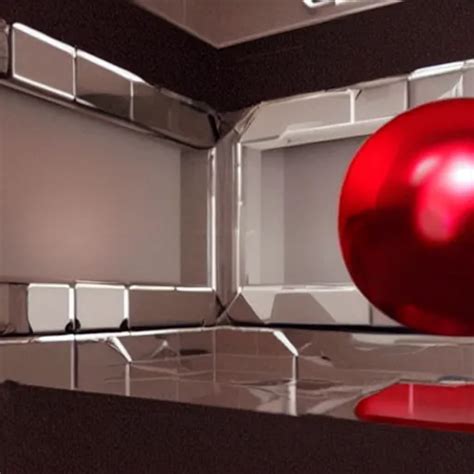 Chrome Spheres On A Red Cube By Denis Villeneuve Stable Diffusion