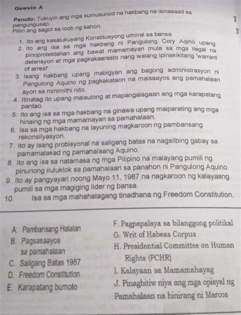 Panuto Tukuyin Ang Mga Sumusunod Na Hakbang Na Isinasaad Sa