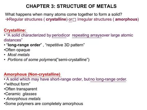 PPT CHAPTER 3 STRUCTURE OF METALS PowerPoint Presentation Free