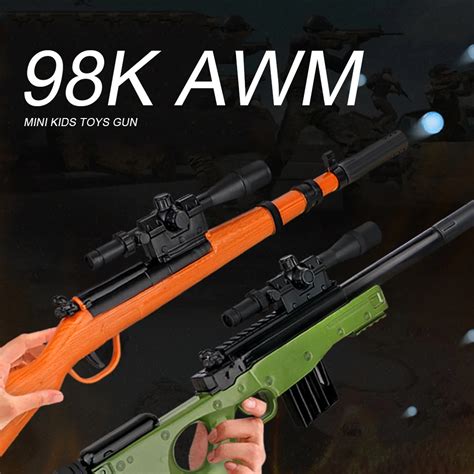 Awm 98k Soft Bullet Sniper Rifle Pneumatic Airsoft Toy Gun Weapon