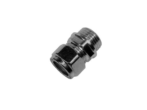 Chrome 15mm Compression To 1 2 Bsp Male Iron Straight Adaptor Ebay