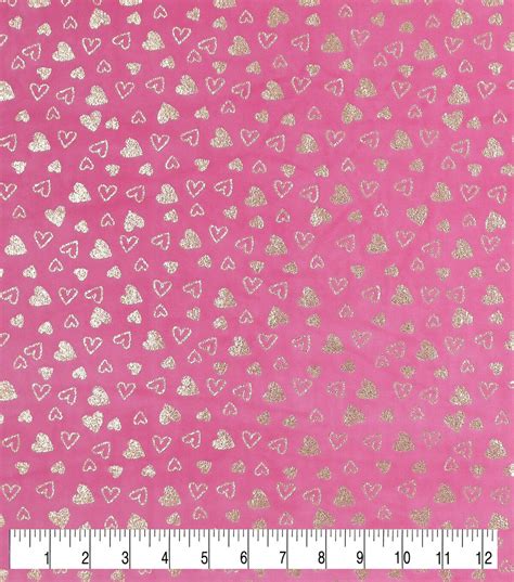 Pure Plush Fleece Fabric Pink And Gold Hearts Fabric Hearts Joanns