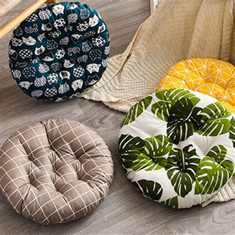 Leaqu Office Chair Cushion Thicken Round Cotton Seat Cushion Pad For