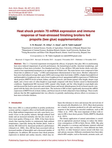 PDF Heat Shock Protein 70 MRNA Expression And Immune Response Of Heat