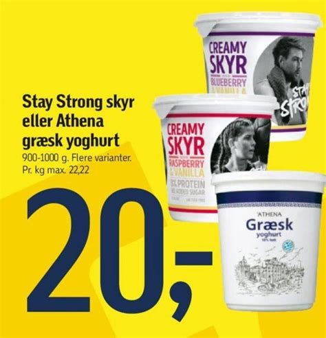 Stay Strong Skyr Eller Athena Gr Sk Yoghurt Tilbud Hos F Tex