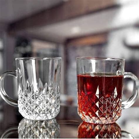 MARTVIA Crystal Clear Toughened Glass Tea Cup With Convenient Solid