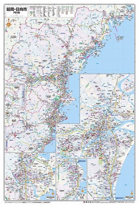 マップルの都市地図 宮崎県 延岡・日向市 門川町を印刷販売マップル地図プリント