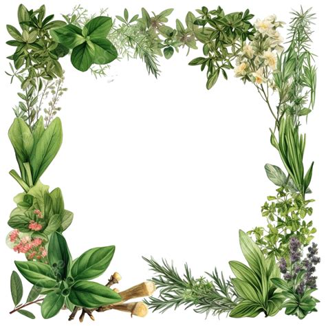 Quadro De Ervas Png Png Moldura De Ervas Moldura Floral Moldura