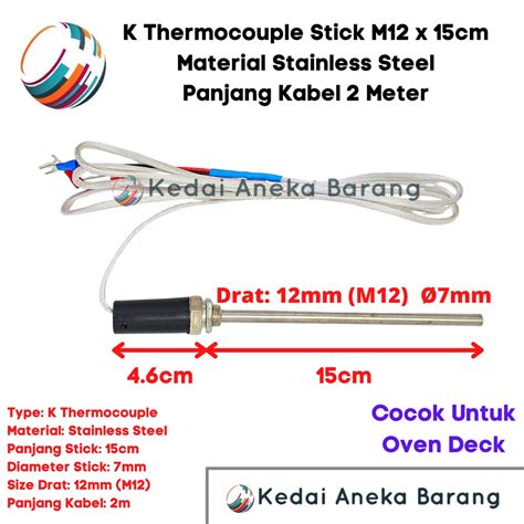 Jual K Type Thermocouple Temperature Temperatur Sensor Suhu Oven Deck