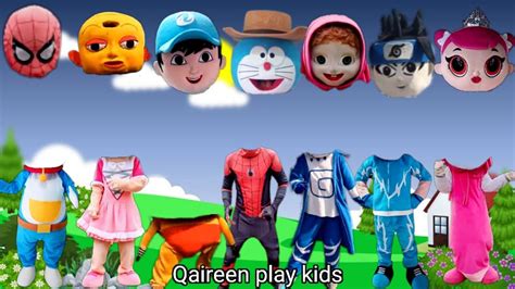 Bermain Game Memasangkan Topeng Badut Mampang Boboiboy Doraemon