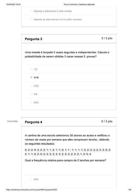 Prova Estatistica Aplicada Prova Eletronica Estatística Aplicada