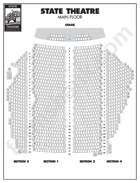 State Theatre Seating Chart Printable Pdf Download