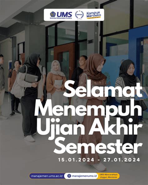 PENGUMUMAN JADWAL UJIAN AKHIR SEMESTER UAS PRODI MANAJEMEN UMS