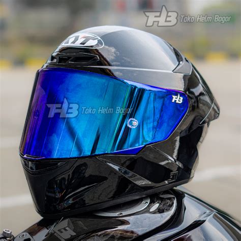 Jual KYT TT Course Black Glossy Original Visor BLUE Shopee Indonesia