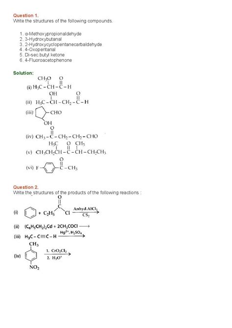 NCERT Solutions For Class 12 Chemistry Chapter 8 Aldehydes Ketones And