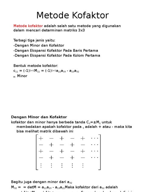 Matriks Metode Kofaktor | PDF