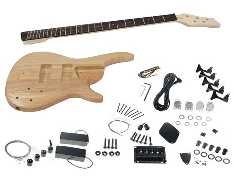 Solo Sr Style Diy Bass Guitar Kit 5 String Ash Body Hh Pickups Solo Music Gear