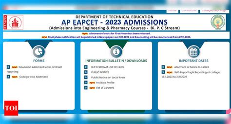 AP EAMCET BiPC Seat Allotment Result 2023 Out At Eapcet Sche Aptonline