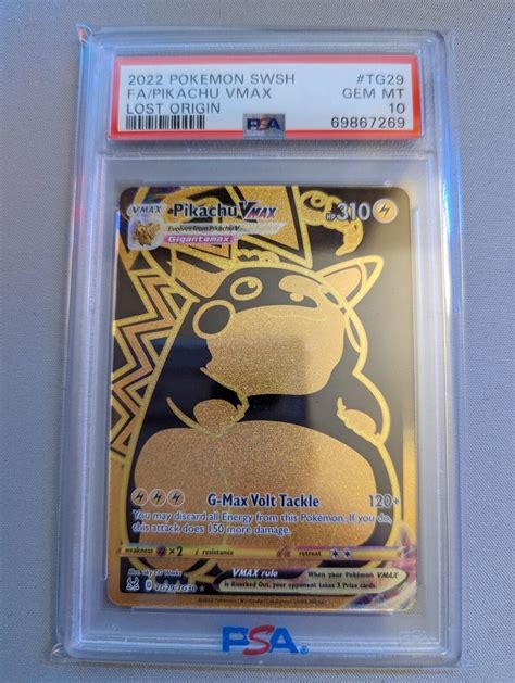 Mavin Psa Gem Mint Pokemon Lost Origin Pikachu Vmax Gold Full