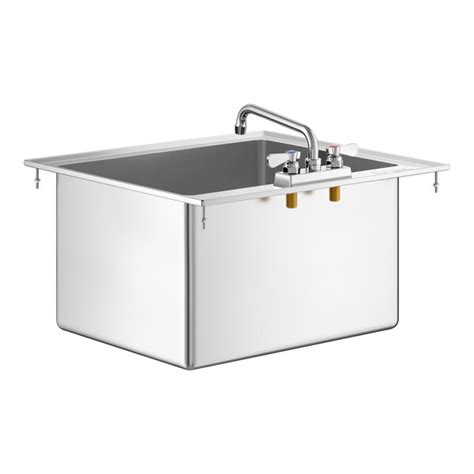 Regency 20 X 16 X 12 16 Gauge Stainless Steel One Compartment Drop In Sink With 8 Swing Faucet