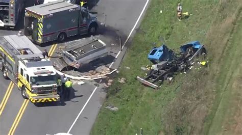 Collision Involving An Overturned Tanker Fuel Spill Hazmat On W